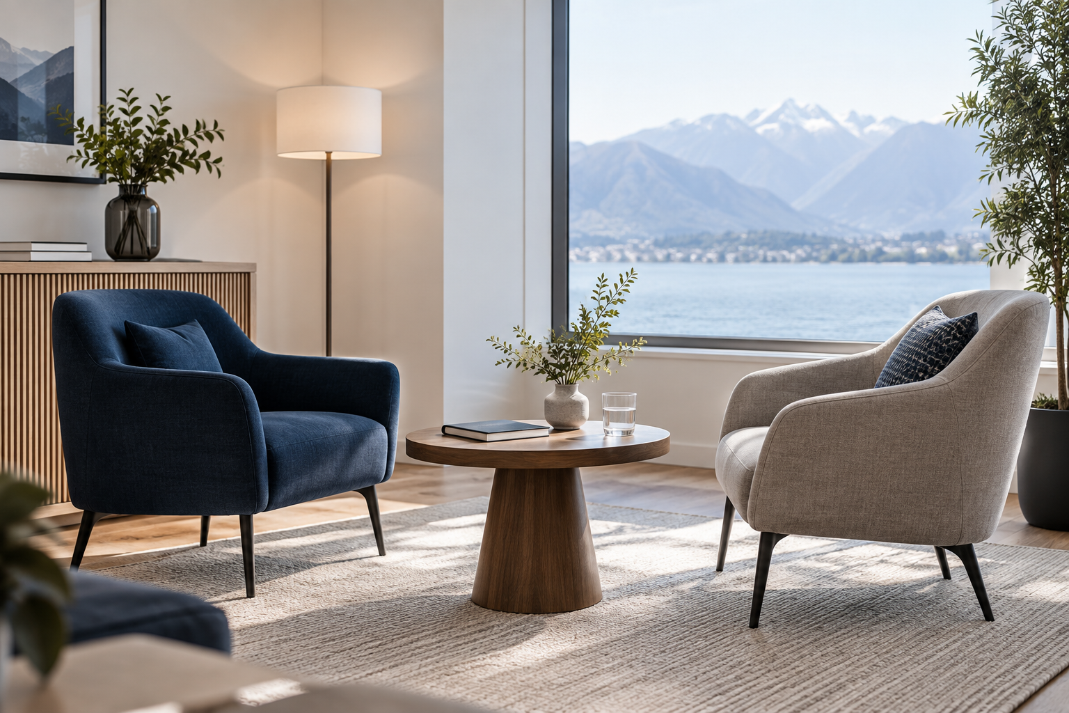 Espace d’entretien avec deux fauteuils